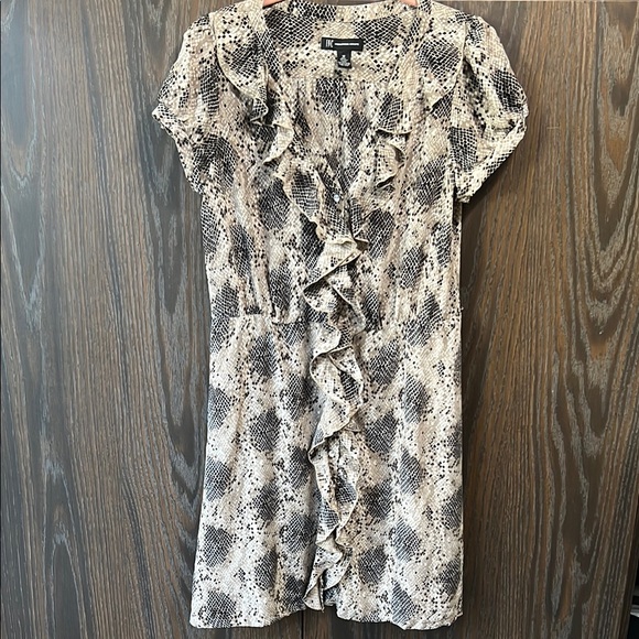 INC International Concepts Dresses & Skirts - 100% Silk International Concepts Ruffled Snake Print Dress, Baby Doll Fairy, 10